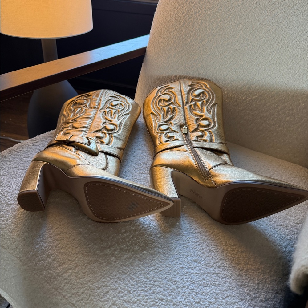 Vince Camuto Knee-high Gold Boots - Picture 3 of 3